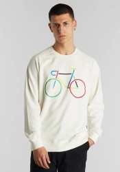 Sweatshirt Dedicated Malmoe Color Bike Off-White