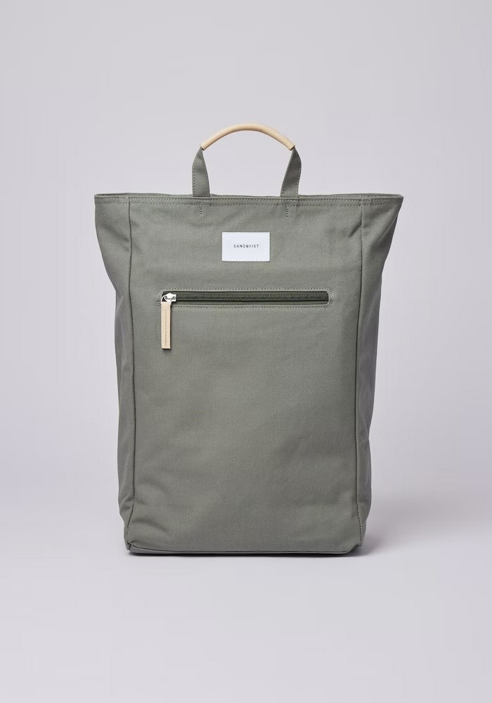 Rucksack Sandqvist Tony Dusty Green with Natural Leather