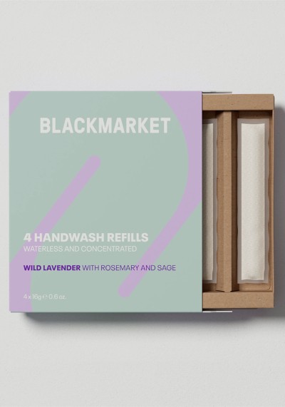 4 Handwash Refills Box Blackmarket Wild Lavender