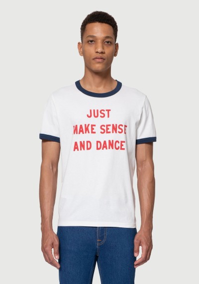 T-Shirt Nudie Jeans Ricky Sense - Dance Chalk White