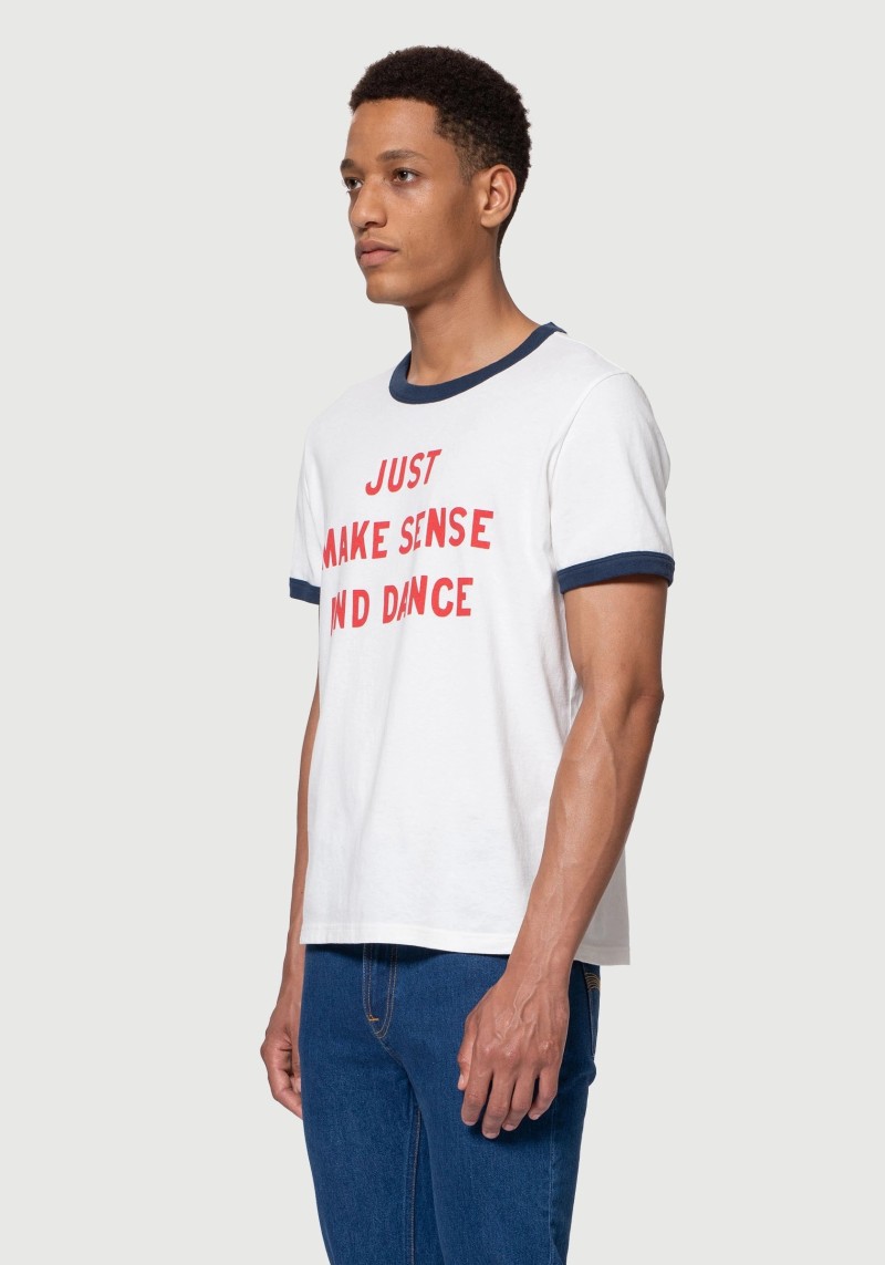 T-Shirt Nudie Jeans Ricky Sense - Dance Chalk White