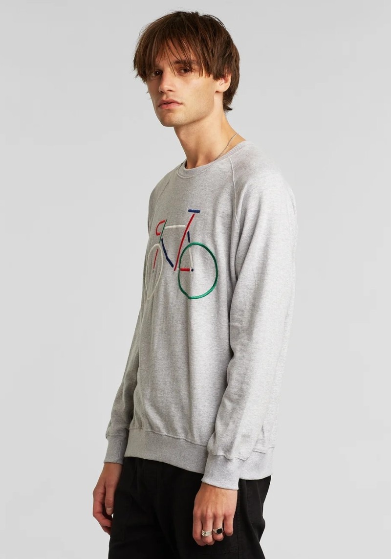 Sweatshirt Dedicated Malmoe Color Bike Grey Melange