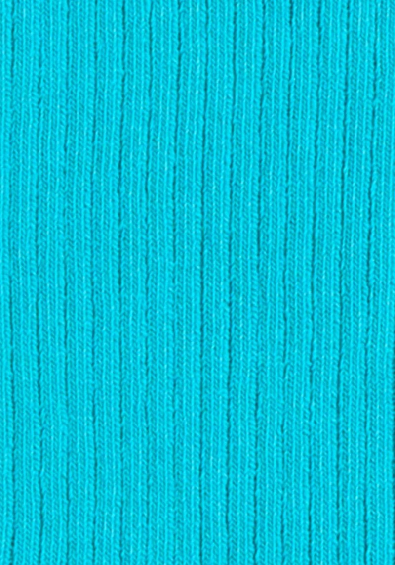 Socken Ribbed Shiny Turquoise