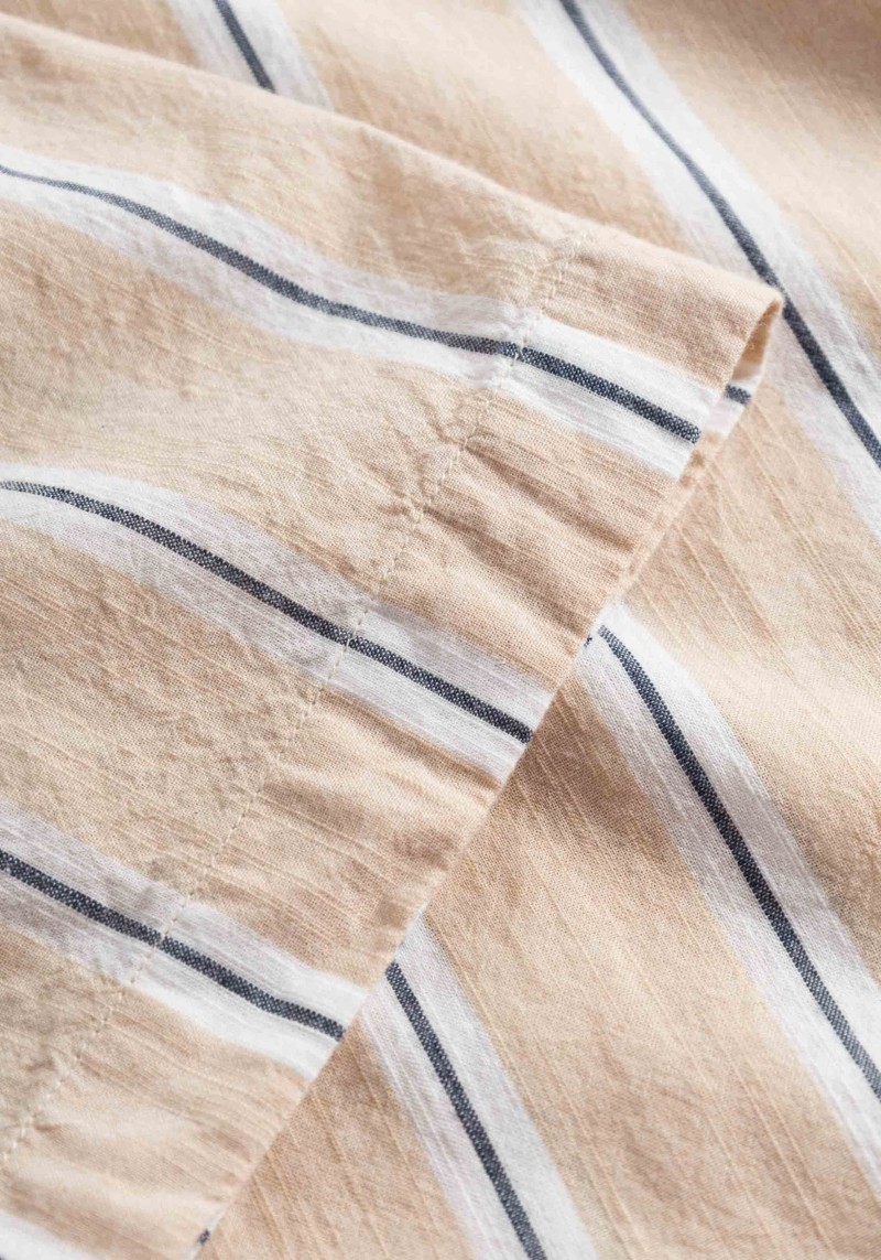 Knowledge Cotton Apparel - Kurzarmhemd Relaxed Fit Striped Safari
