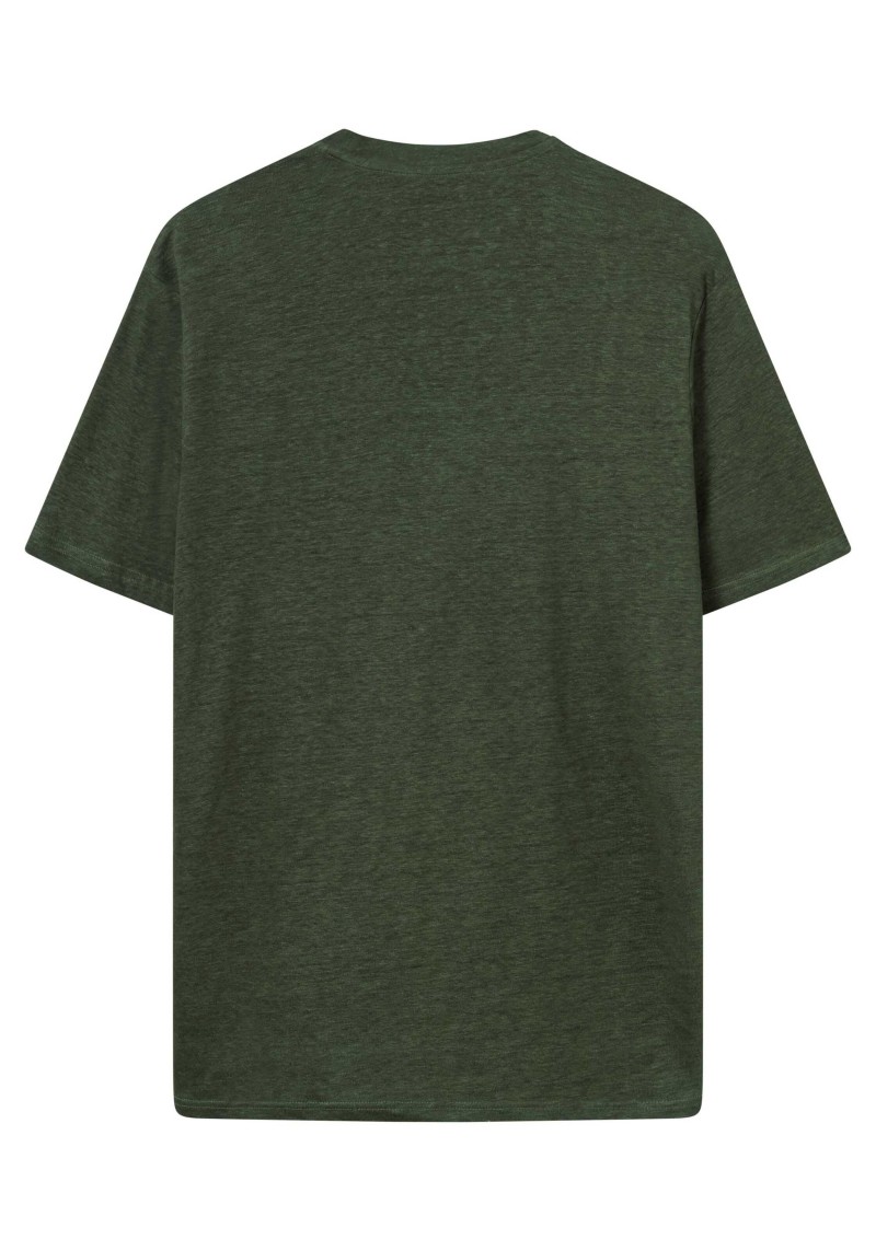 Knowledge Cotton Apparel - Leinen-T-Shirt Forrest Night