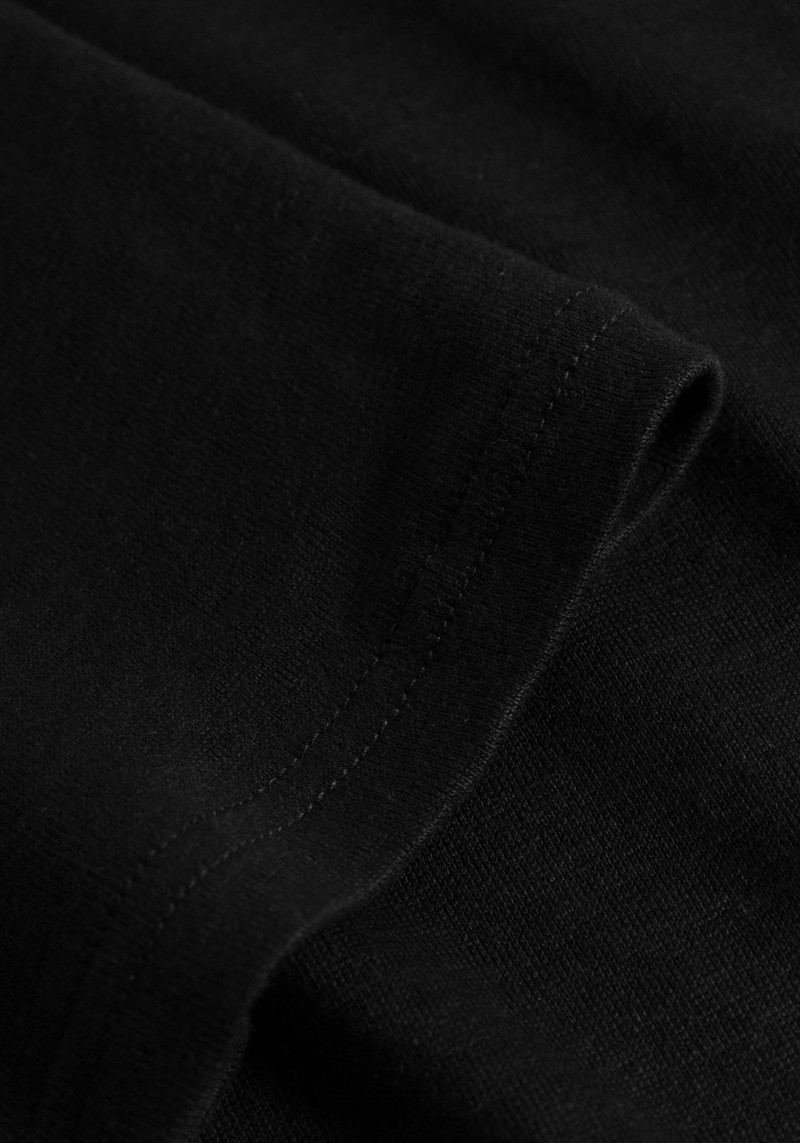 Knowledge Cotton Apparel - Leinen Poloshirt Black Jet