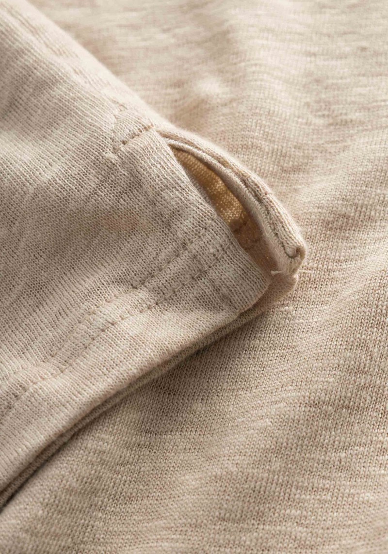 Knowledge Cotton Apparel - Leinen Poloshirt Safari