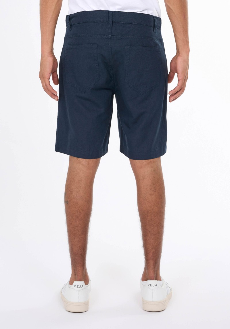 Knowledge Cotton Apparel - Twill-Shorts Loose Blend Total Eclipse