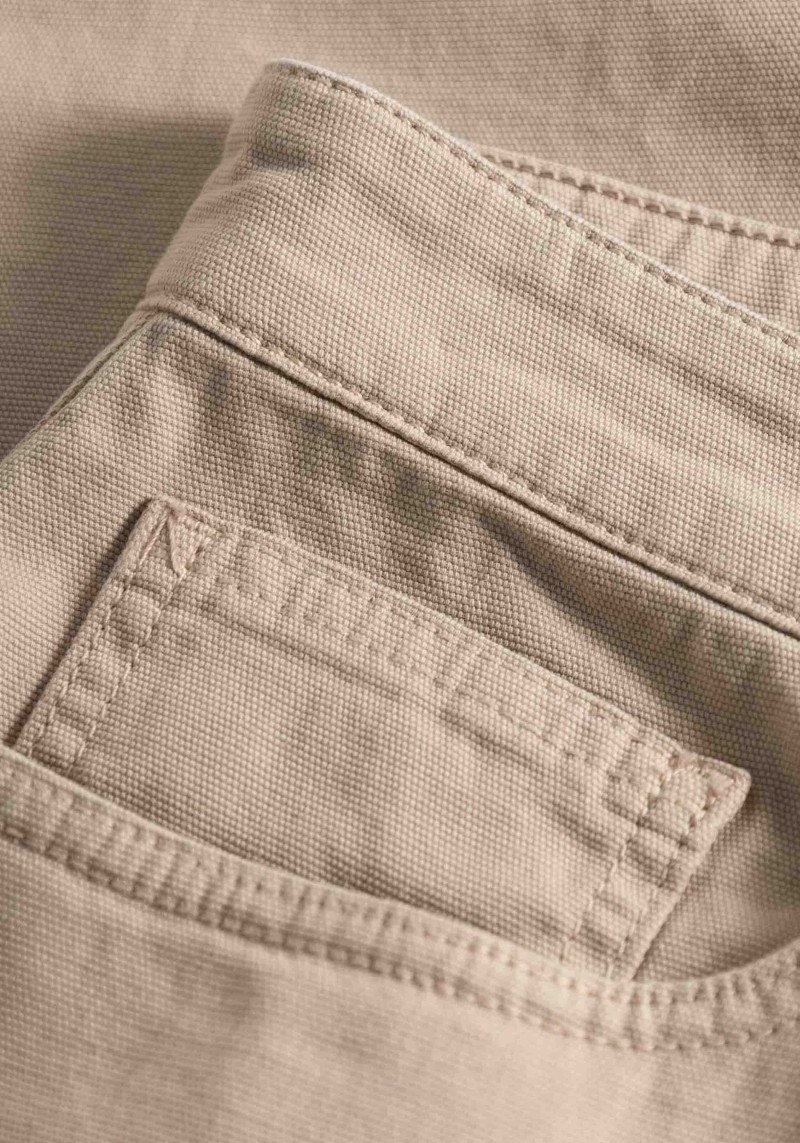 Knowledge Cotton Apparel - Twill-Shorts Loose Canvas Light Feather Gray