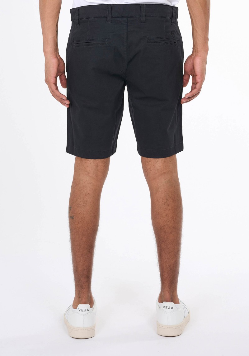 Knowledge Cotton Apparel - Twill-Shorts Stretched Black Jet
