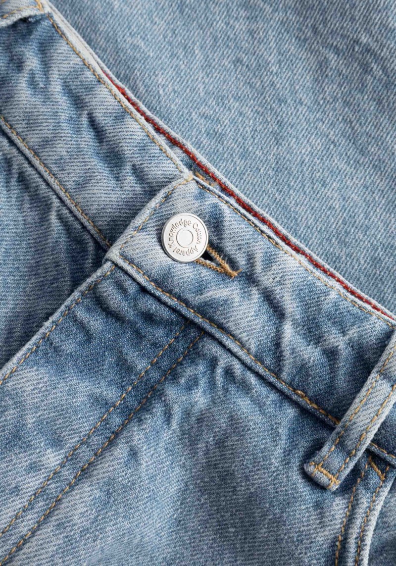 Knowledge Cotton Apparel - Jeans-Shorts Reborn™ Bleached Stonewash