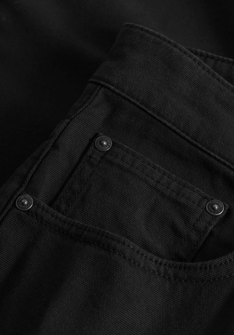 Knowledge Cotton Apparel - Hose Tim Relaxed Fit Canvas Black Jet