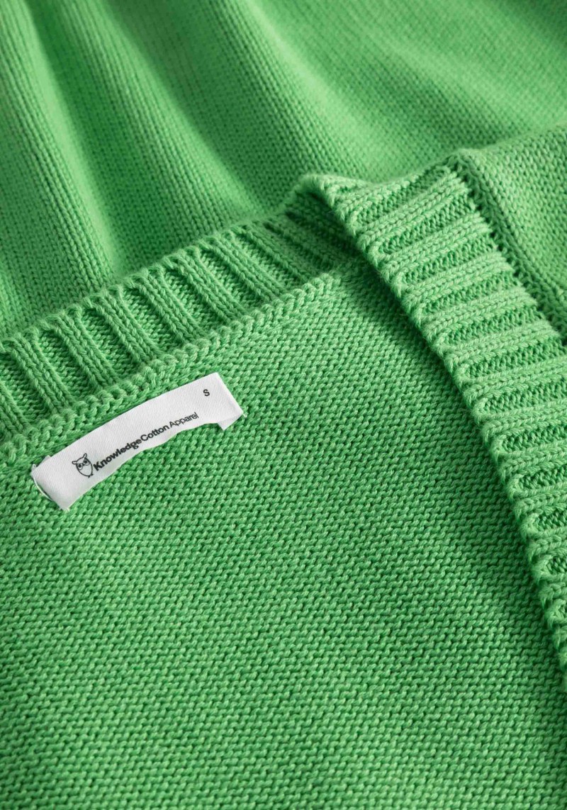 Knowledge Cotton Apparel - Strickpullover V-Neck Vibrant Green