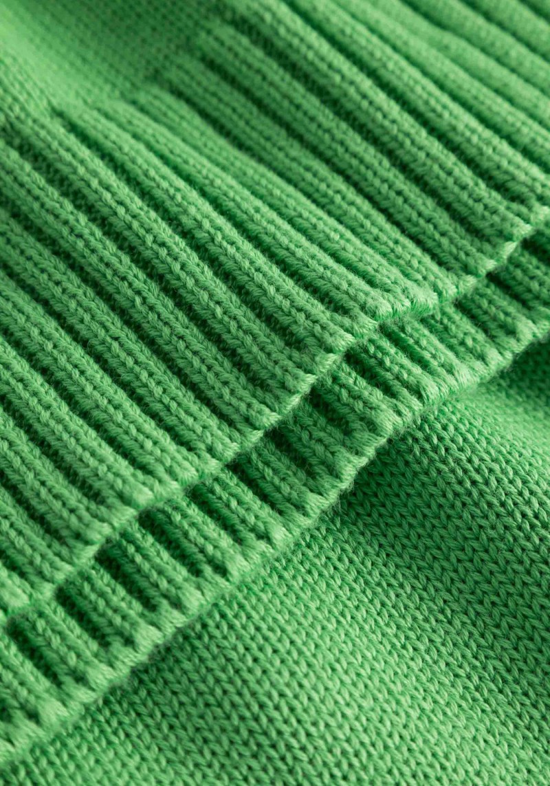 Knowledge Cotton Apparel - Strickpullover V-Neck Vibrant Green