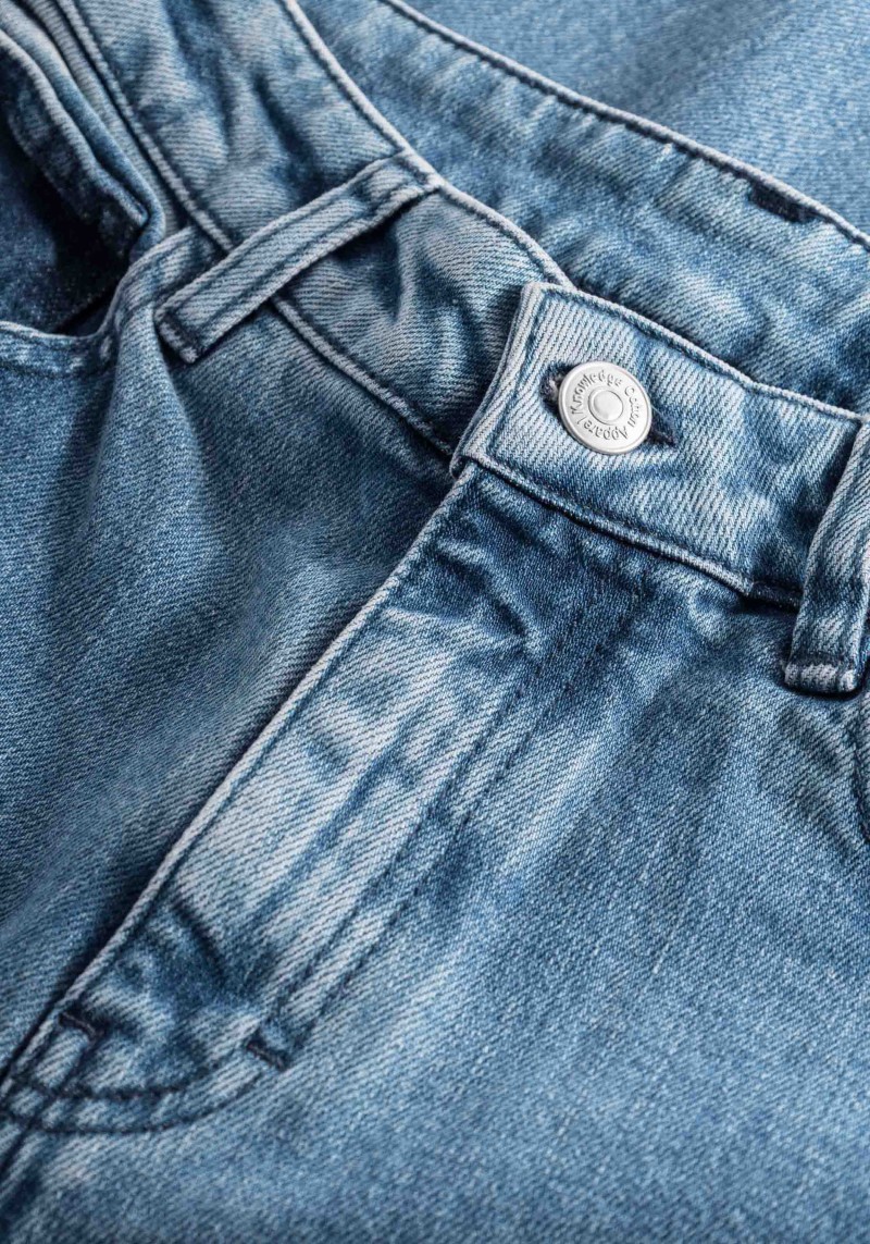 Knowledge Cotton Apparel - Damen-Jeans Iris Mom Fit Light Blue