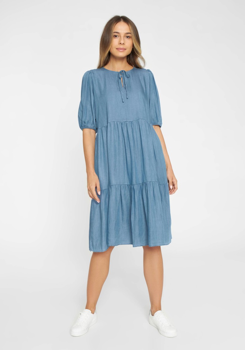 Knowledge Cotton Apparel - Tencel-Kleid Denim Tencel™ Dress Vintage Indigo