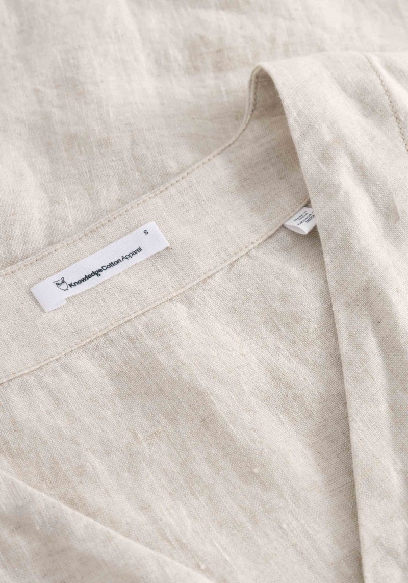 Knowledge Cotton Apparel - Jumpsuit V-Neck Linen Light Feather Gray