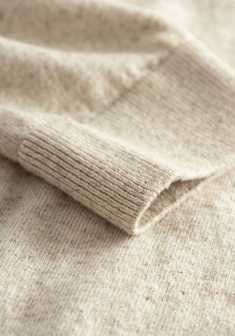 Knowledge Cotton Apparel - Strickpullover Hemp Mix O-Neck Single Knit Light Feather Gray