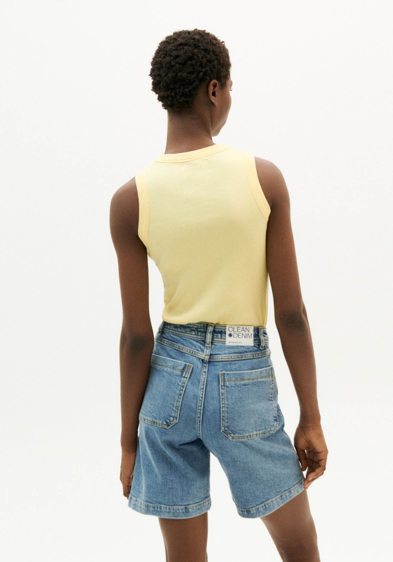 Thinking Mu - Jeans-Shorts Jasmine Light Clean Denim