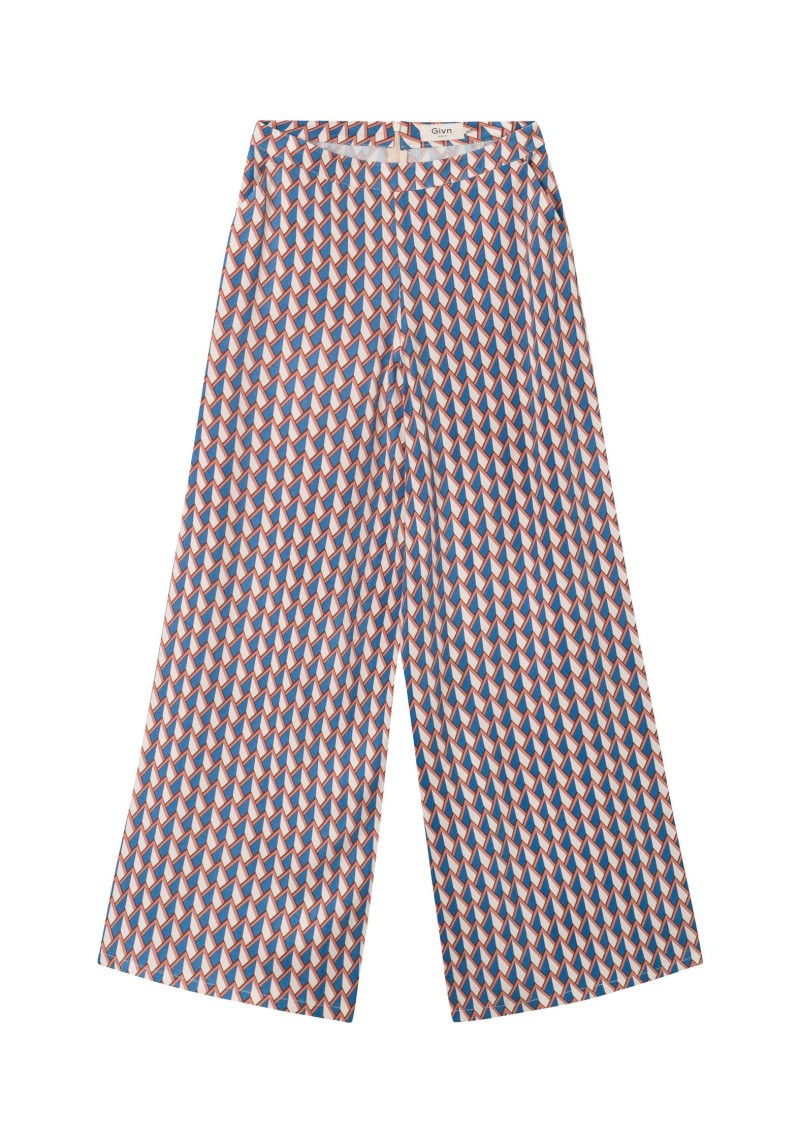 Hose Marleen Trousers Geometric Terracotta/Blue