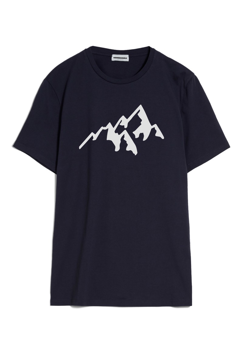 Armedangels - T-Shirt Jaames Center Mountain Night Sky