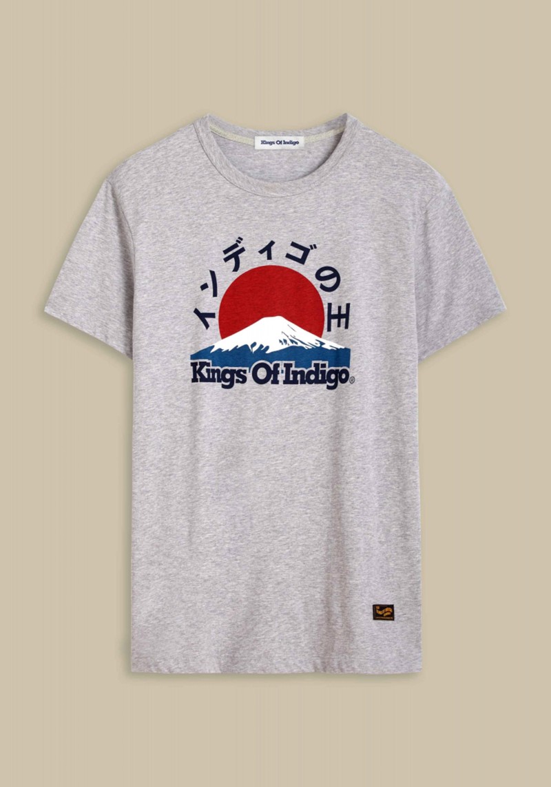 Kings Of Indigo - T-Shirt Darius Mount Fuji Grey Melee