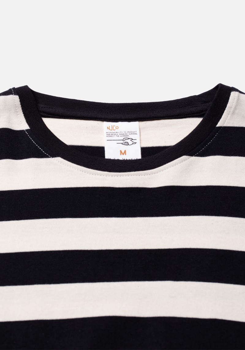 T-Shirt Uno Block Stripe Offwhite/Black