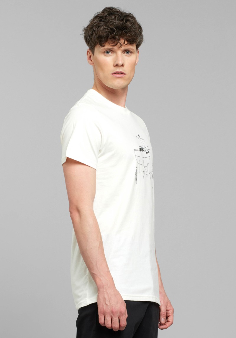 Dedicated - T-Shirt Stockholm All Out Boat Off-White