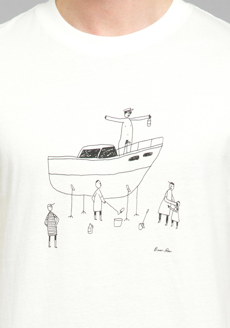 Dedicated - T-Shirt Stockholm All Out Boat Off-White
