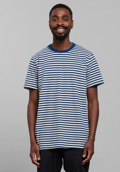 T-Shirt Stockholm Stripes Estate Blue Vanilla White