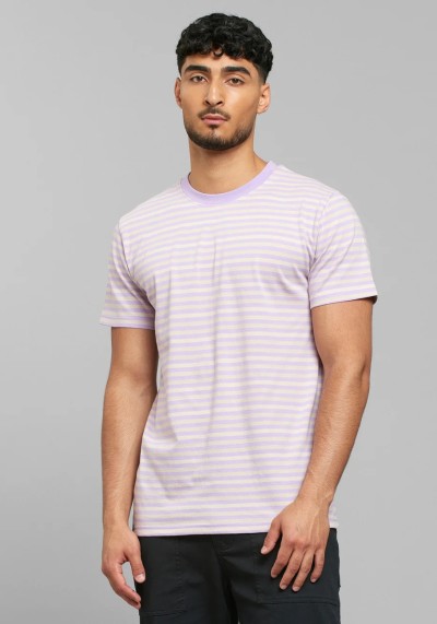 T-Shirt Stockholm Stripes Rose Purple Vanilla White