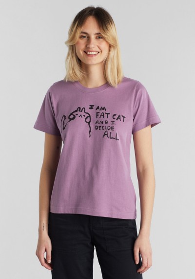 T-Shirt Mysen Mothcub Fat Cat Dusty Purple