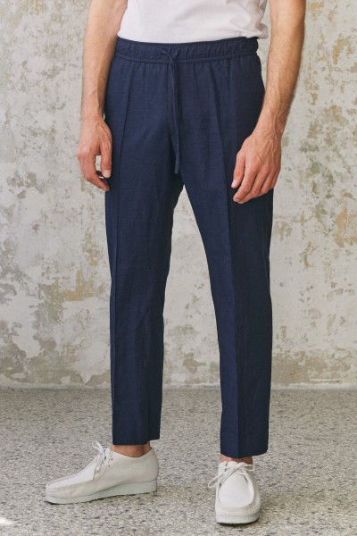 Hose Max Trousers Linen Navy