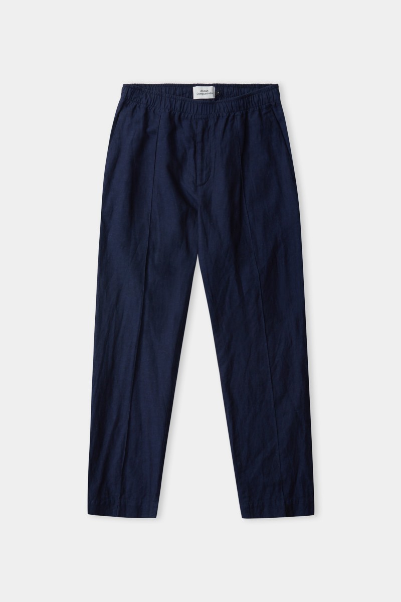 About Companions - Leinen-Hose Max Trousers Navy