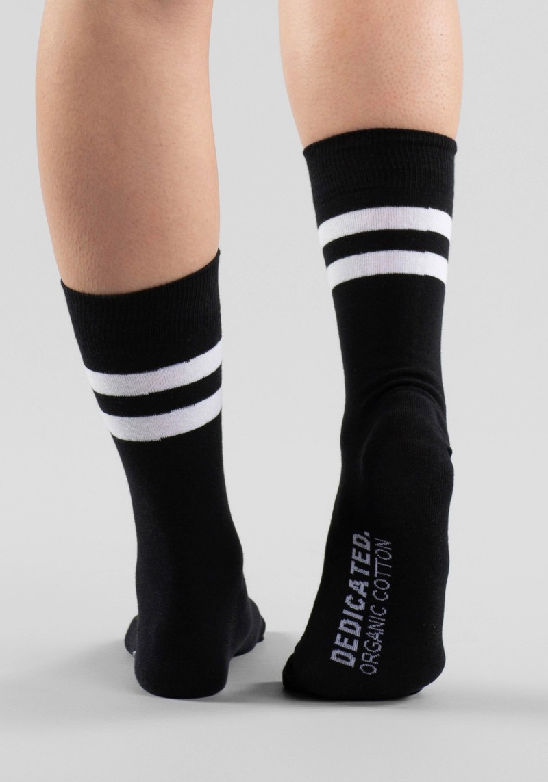 Dedicated - Socken Sigtuna Double Stripes Black