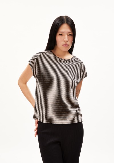 T-Shirt Oneliaa Lovely Stripes Black-Light Desert