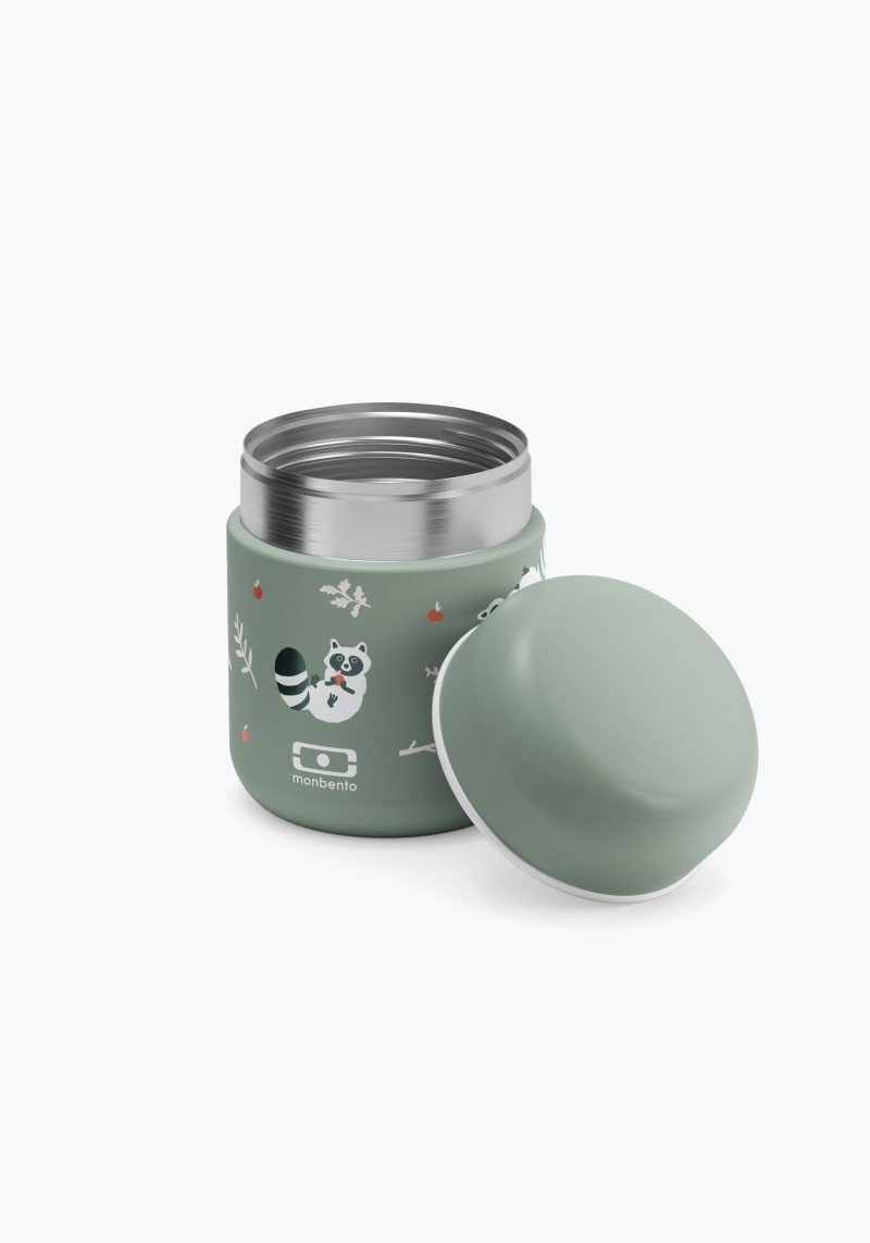 Small Insulated Kinder-Lunchbox Capsule Green Raccoon