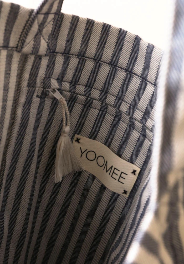 YOOMEE - Stofftasche Nora Blue Stripes Tassel