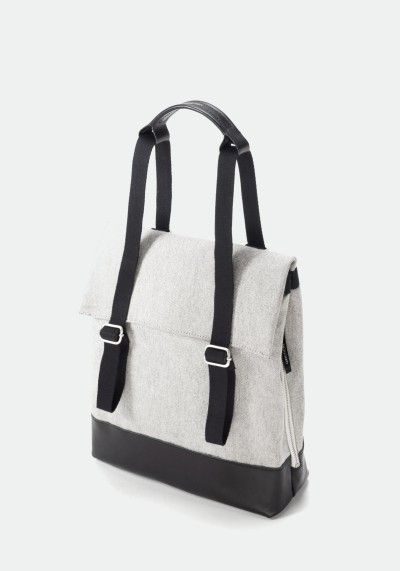Small Tote Raw Blend Leather Canvas