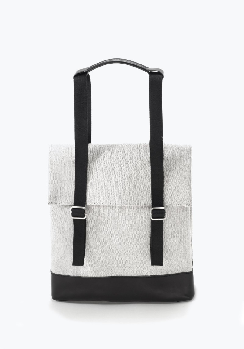 Small Tote Raw Blend Leather Canvas