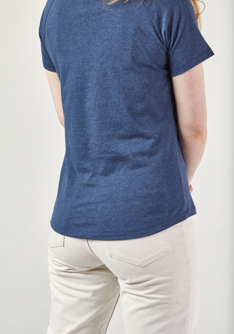Damen Raglan T-Shirt Basic Blue Stone