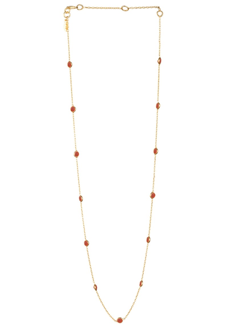 Protsaah - Halskette Dotted Orange Carnelian Short Gold