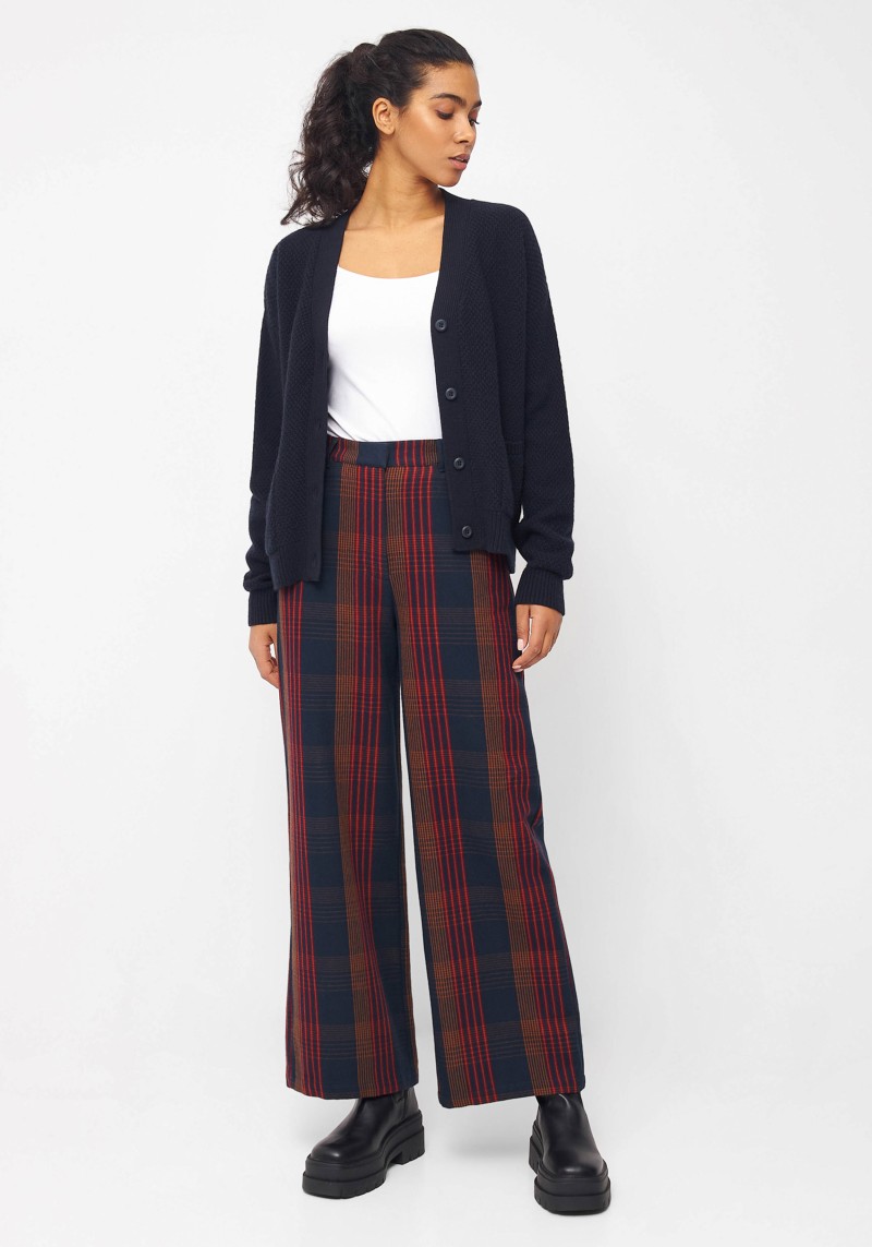 Hose Beatrice Trousers Blue/Brown/Red (Checked)