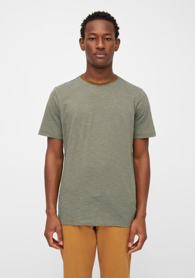 T-Shirt Striped Basic Tee Green Stripe