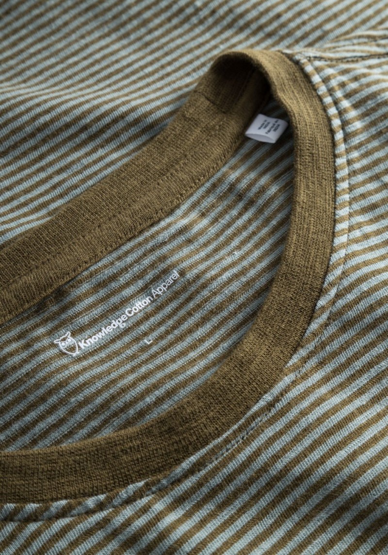 T-Shirt Striped Basic Tee Green Stripe