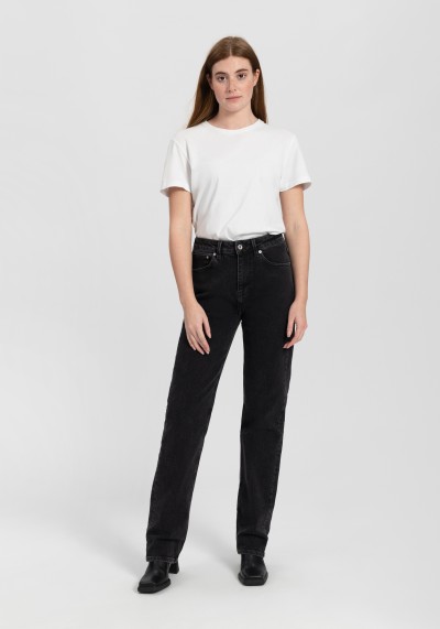 Damen-Jeans Rosa Straight Vintage Black