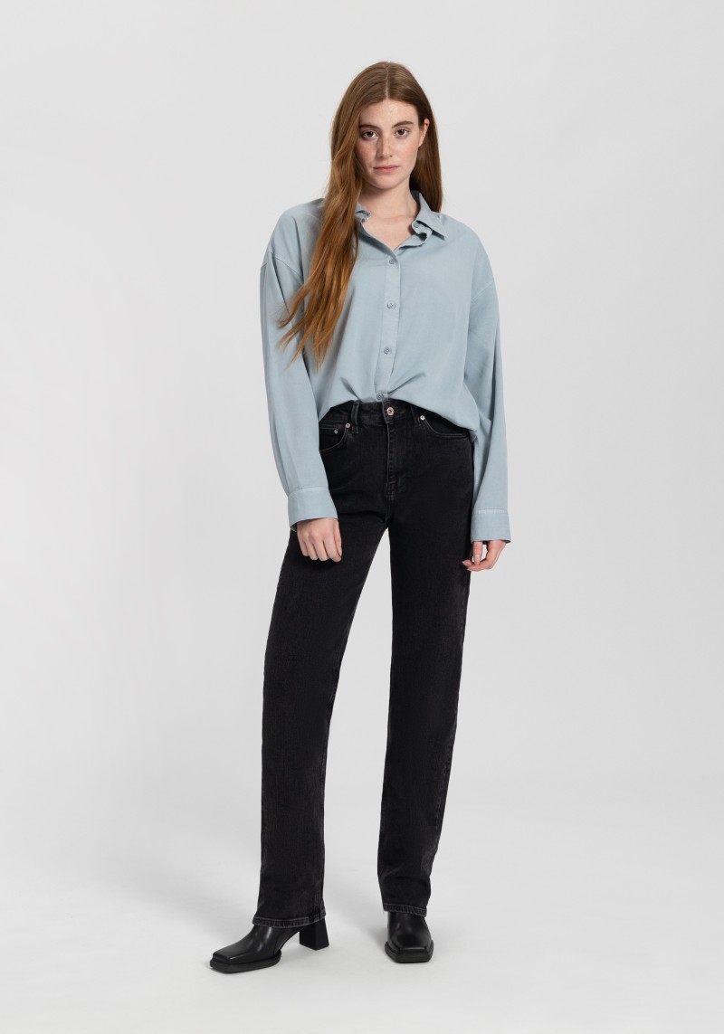 Damen-Jeans Rosa Straight Vintage Black