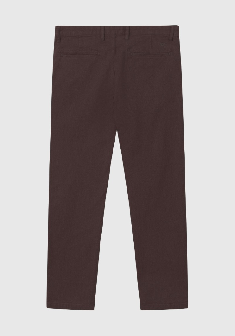Knowledge Cotton Apparel - Chinos Chuck Regular Flannel Chino Pants Chocolate Plum