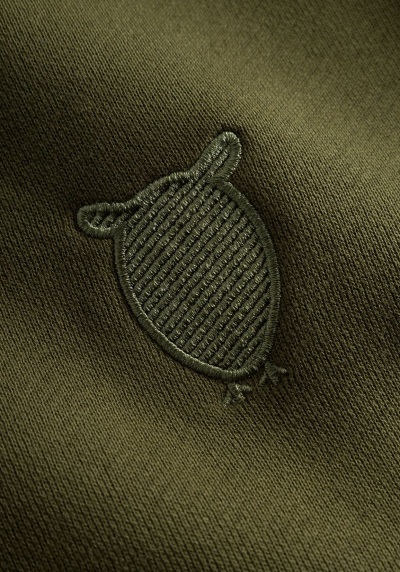 Sweatshirt w/Embroidery at Chest Dark Olive
