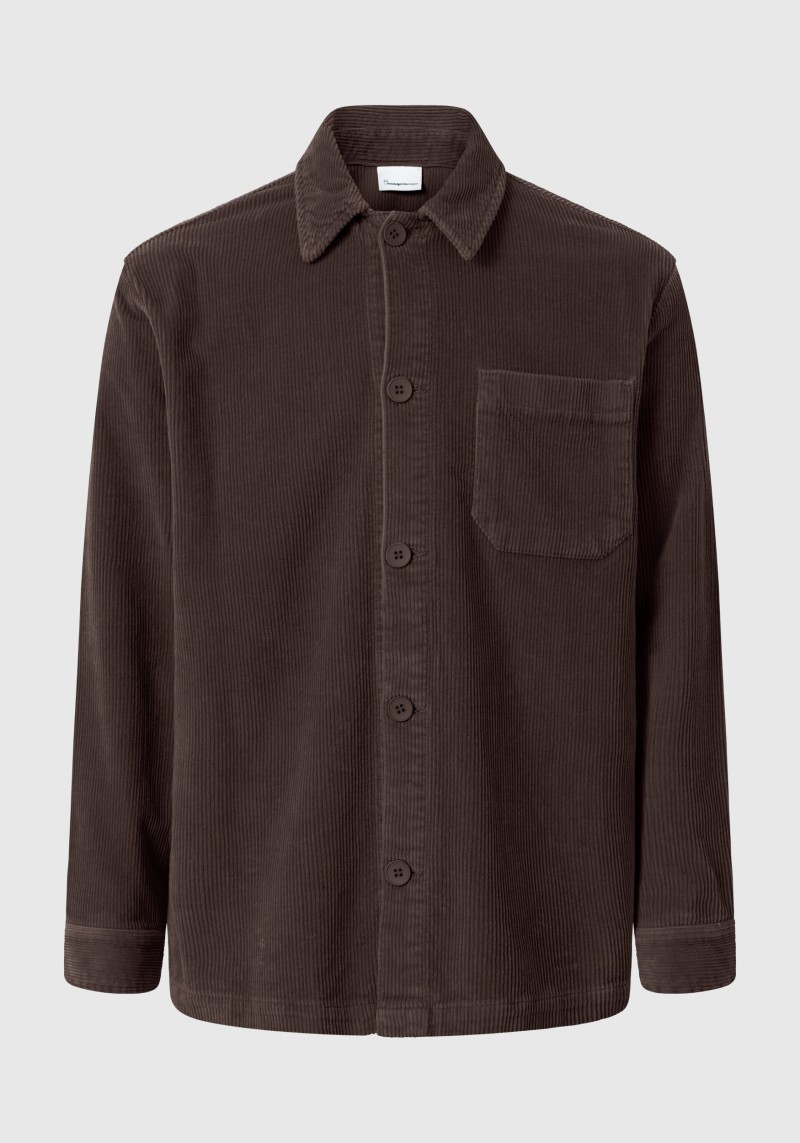 Cord-Overshirt Stretched 8-Wales Corduroy Chocolate Plum